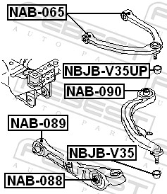 FEBEST Ophæng, bærearm nab088 foraksel nede for NISSAN