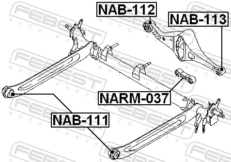 FEBEST Ophæng, bærearm nab113 venstre for NISSAN