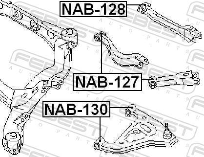 FEBEST Ophæng, bærearm nab128 Bagaksel oppe for NISSAN