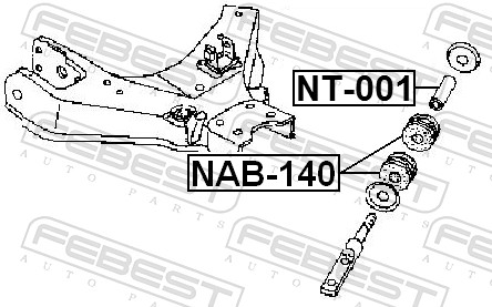 FEBEST Bøsning, kardanleje nt001 for NISSAN