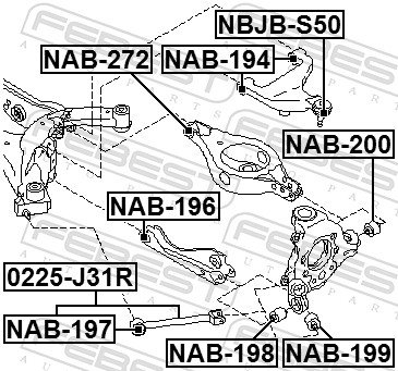 FEBEST Ophæng, bærearm nab197 foran for NISSAN