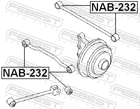 FEBEST Ophæng, bærearm nab232 foran akslen for OPEL GENERAL MOTORS NISSAN RENAULT HYUNDAI