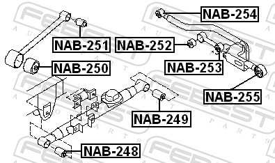 FEBEST Ophæng, bærearm nab253 midten for MAZDA NISSAN