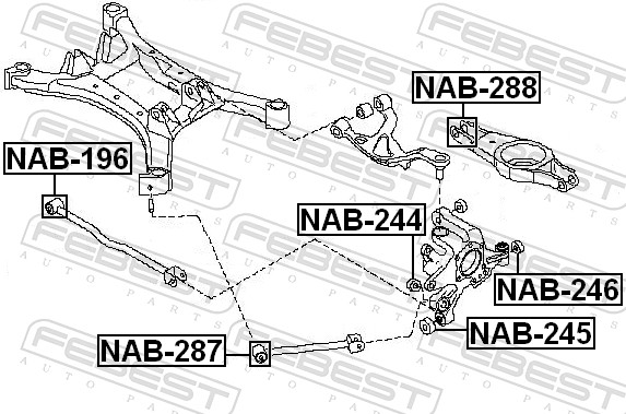 FEBEST Ophæng, bærearm nab288 på indersiden for NISSAN