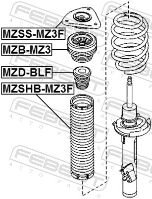 FEBEST Gummianslag, affjedring MZD-BLF foraksel for MAZDA