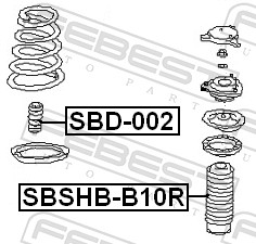 FEBEST Gummianslag, affjedring sbd002 bagaksel for SUBARU