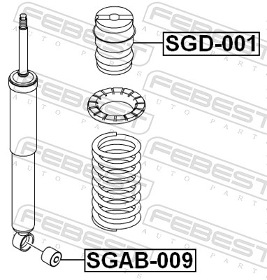 FEBEST Gummianslag, affjedring sgd001 bagaksel for SSANGYONG