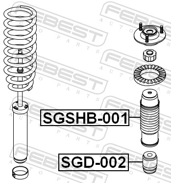 FEBEST Gummianslag, affjedring sgd002 foraksel for SSANGYONG