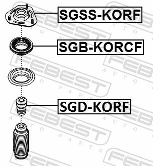 FEBEST Gummianslag, affjedring sgdkorf foraksel for SSANGYONG