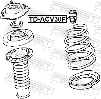 FEBEST Gummianslag, affjedring TD-ACV30F foraksel for TOYOTA