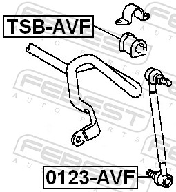 FEBEST Stang/led, stabilisator 0123-AVF foraksel for GENERAL MOTORS BYD GEELY RENAULT NISSAN TOYOTA HYUNDAI LIFAN