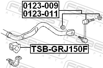 FEBEST Stang/led, stabilisator 0123009 højre foraksel for TOYOTA GREAT WALL