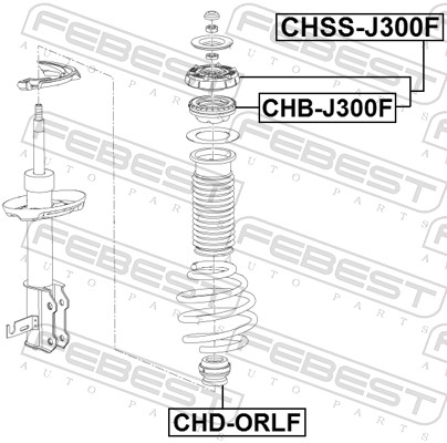 FEBEST Rulleleje, fjederben-støtteleje chbj300f foraksel for GENERAL MOTORS OPEL