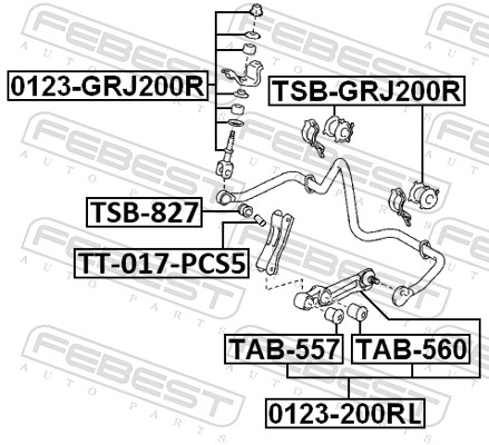 FEBEST Ophæng, bærearm tab557 foran for FORD TOYOTA