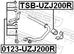 FEBEST Stang/led, stabilisator 0123-UZJ200R bagaksel for TOYOTA