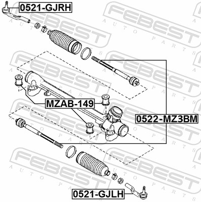 FEBEST Sporstangkugle 0521gjrh højre foraksel for MAZDA