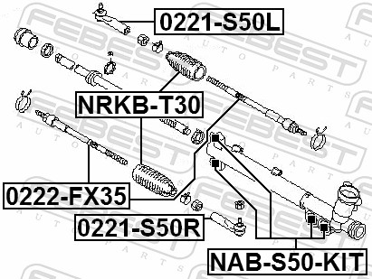 FEBEST Sporstangkugle 0221s50r venstre foraksel for NISSAN