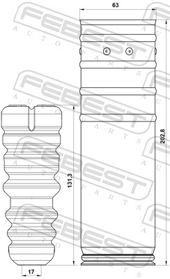 FEBEST Manchetsæt, støddæmper chshbt300rkit bagaksel for GENERAL MOTORS ALFAROME/FIAT/LANCI OPEL