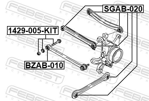 FEBEST Styrtkorrektionsskrue 1429-005-KIT for SSANGYONG
