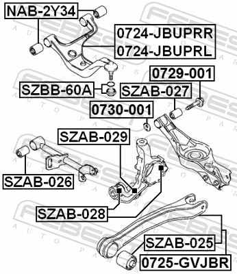 FEBEST Styrtkorrektionsskrue 0729001 for SUZUKI