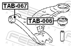 FEBEST Ophæng, bærearm tab067 foraksel nede for TOYOTA