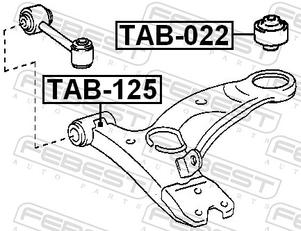 FEBEST Ophæng, bærearm tab022 foraksel nede for TOYOTA