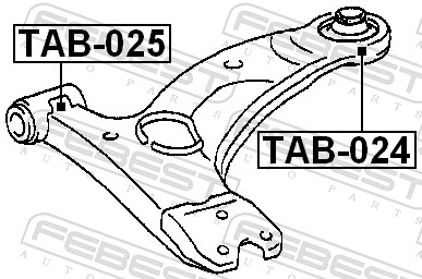 FEBEST Ophæng, bærearm tab025 foraksel nede for TOYOTA