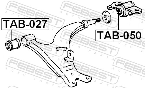 FEBEST Ophæng, bærearm tab050 foraksel nede for TOYOTA