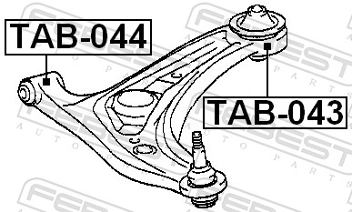FEBEST Ophæng, bærearm tab043 foraksel nede for TOYOTA