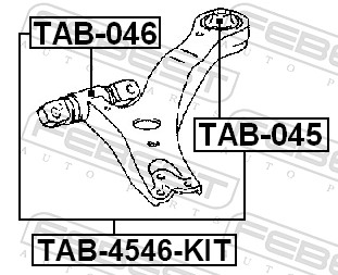 FEBEST Ophæng, bærearm tab045 foraksel nede for TOYOTA