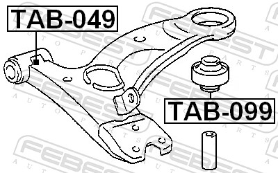 FEBEST Ophæng, bærearm tab099 foraksel nede for TOYOTA