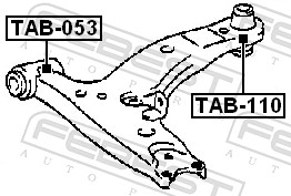 FEBEST Ophæng, bærearm tab053 foraksel nede for TOYOTA