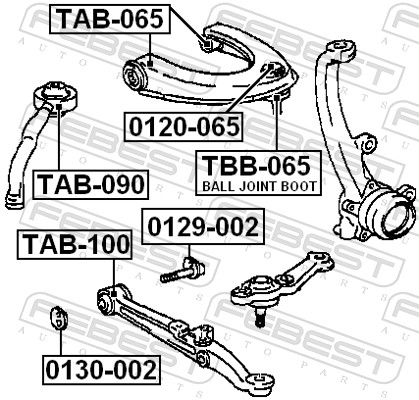 FEBEST Ophæng, bærearm tab065 foraksel oppe for TOYOTA