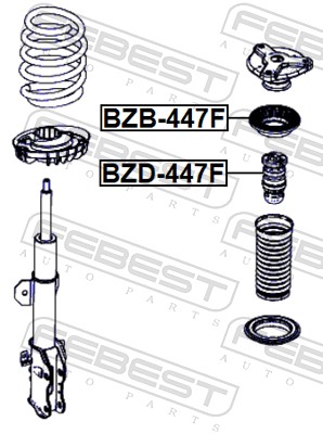 FEBEST Gummianslag, affjedring BZD-447F foraksel for MERCEDES-BENZ