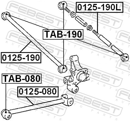 FEBEST Ophæng, bærearm tab190 bagaksel for TOYOTA