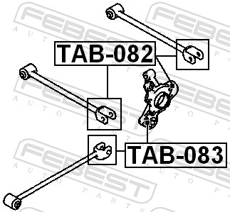 FEBEST Ophæng, bærearm tab082 bagaksel for TOYOTA
