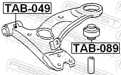 FEBEST Ophæng, bærearm tab089 foraksel nede for TOYOTA