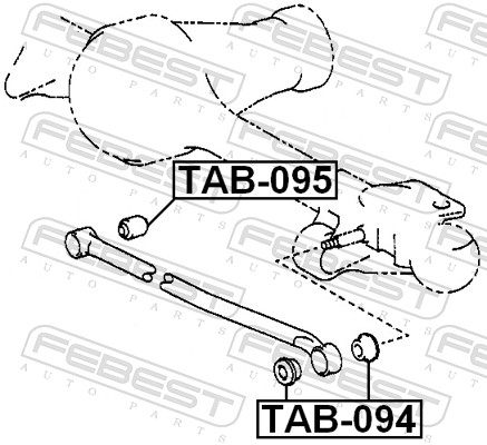 FEBEST Ophæng, bærearm tab095 foraksel nede for TOYOTA