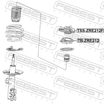 FEBEST Fjederbensstøtteleje TSS-ZRE212F foraksel for SUZUKI TOYOTA