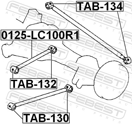 FEBEST Ophæng, bærearm tab130 foran for TOYOTA
