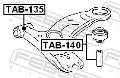 FEBEST Ophæng, bærearm tab135 foraksel nede for TOYOTA