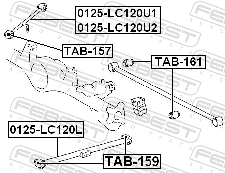 FEBEST Ophæng, bærearm tab159 Bagaksel oppe for GENERAL MOTORS ISUZU OPEL TOYOTA GREAT WALL