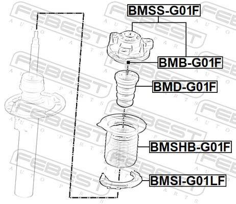 FEBEST Gummianslag, affjedring bmdg01f foraksel for BMW