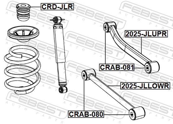 FEBEST Ophæng, bærearm crab081 Bagaksel oppe for CHRYSLER ALFAROME/FIAT/LANCI