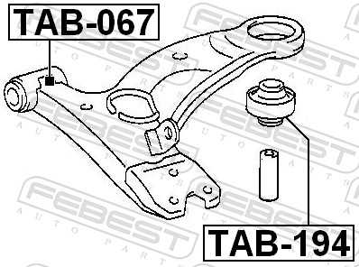 FEBEST Ophæng, bærearm tab194 foraksel nede for TOYOTA