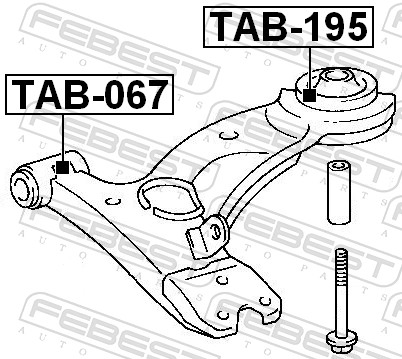 FEBEST Ophæng, bærearm tab195 foraksel nede for TOYOTA