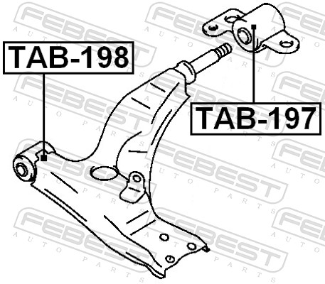 FEBEST Ophæng, bærearm tab197 foraksel nede for TOYOTA