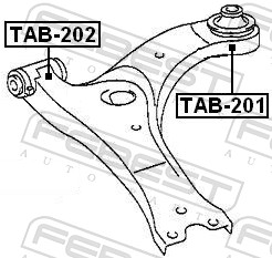 FEBEST Ophæng, bærearm tab202 foraksel nede for GENERAL MOTORS TOYOTA