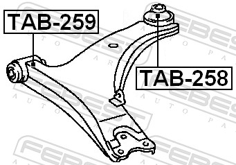 FEBEST Ophæng, bærearm tab259 foraksel nede for TOYOTA