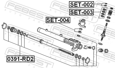 FEBEST Reparationssæt, styretøj set004 for HONDA